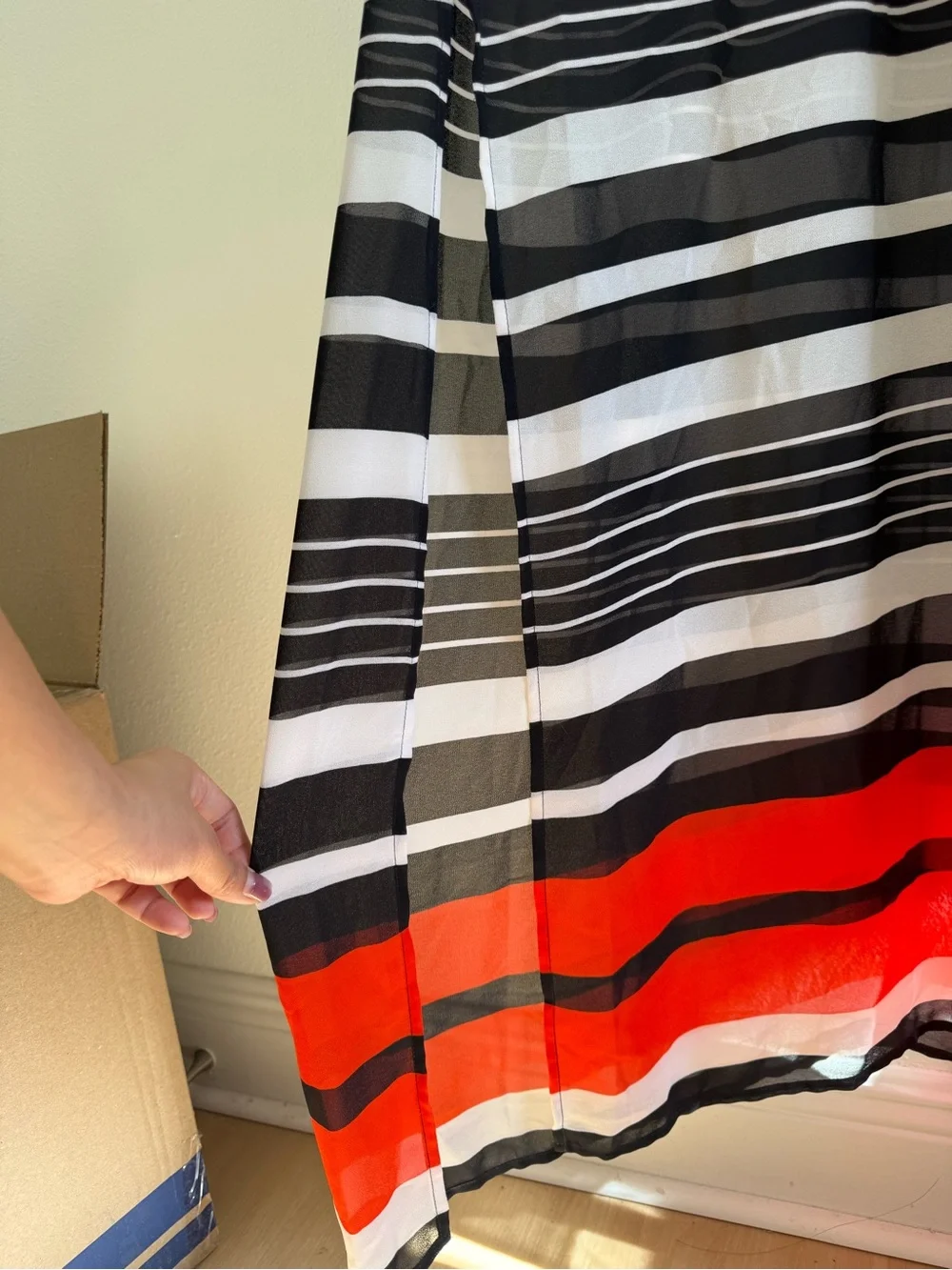 MICHAEL Michael Kors Striped V-Neck Chiffon Maxi Dress Size Small NWT